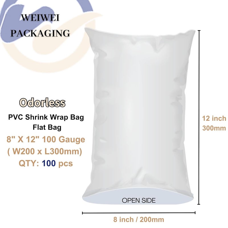 WEIWEI PACKAGING Store Weiwei - 8 X 12 inch 100PCS Odorless PVC Heat Shrink Wrap Bags - Image 2